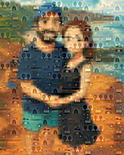 Mosaico terminado, como cuadro